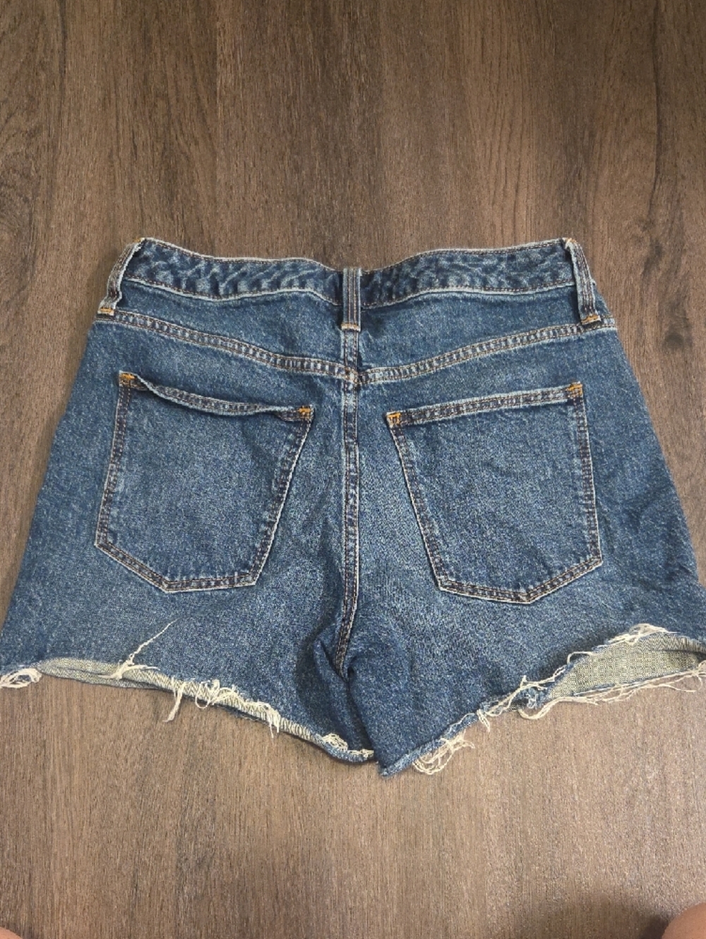 Universal Thread Blue Denim Cutoff Shorts with Frayed Hem - Picture 4 of 4